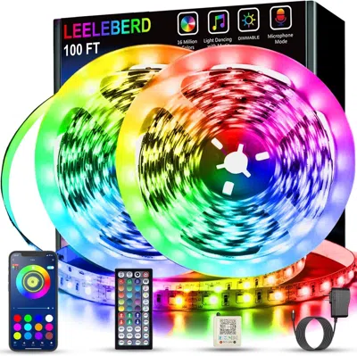 Kayestyle 100ft Rgb Led Strip Lights For Bedroom - Music Sync, Color Changing, App & Remote Control, 2 Rolls O