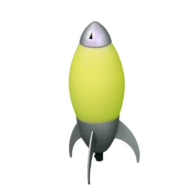 Kayestyle 10.5" Tall Acrylic Kids Table Lamp, Rocket Ship Design, Yellow