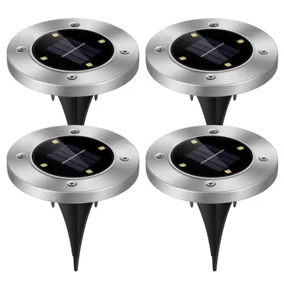 Kayestyle 4pcs Solar Ground Light Waterproof Buried Light In-ground Path Deck Lawn Patio Light 4led