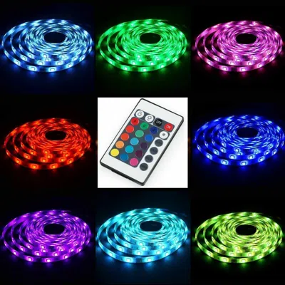 Kayestyle 5v Usb Led Strip Lights Tv Back Light 5050 Rgb Colour Changing With 24key Remote - 1m