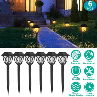 Kayestyle 6pack Solar Powered Stake Light Outdoor Decorative Landscape Lamp Ip45 Waterproof Auto On Off Outdoo