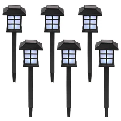 Kayestyle Free Shipping 6pcs White Led Solar Lantern Torch Light Garden Landscape Lighting Yj - 6pcs