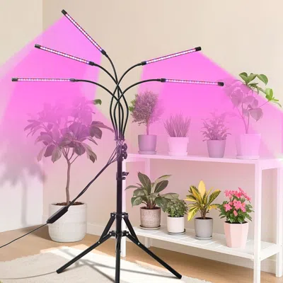 Kayestyle Full Spectrum Indoor Plant Grow Light With Adjustable Stand - 80 Leds Floor Plant Lamp, 5 Dimming Le