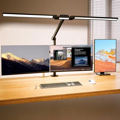 Kayestyle Lamp With Clamp - 24w Ultra Bright Adjustable Swing Arm Light For Home Office, 3000 Lumen Auto Dimmi