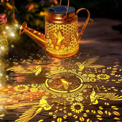 Kayestyle Solar Watering Can Lights, Hummingbird Hanging Lanterns Outdoor, Birthday Gifts For Christmas Mom Wo