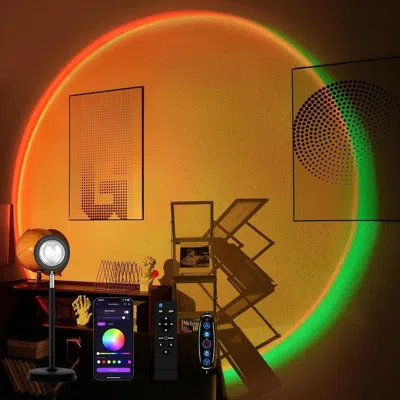 Kayestyle Sunset Lamp Projector With Remote Control, Multiple Colors Led App Control Sunset Light Three Contro