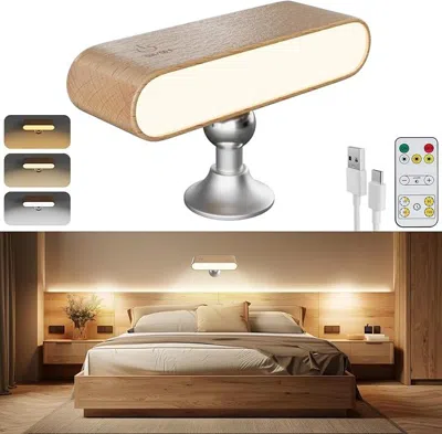 Kayestyle Wireless Wall Sconces [with Remote], Rechargeable Wooden Wall Lights Battery Operated Wall Sconce, 3