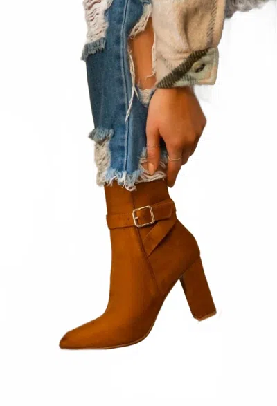 Kaykayfashion Women's Side Buckle Boots In Tan In Multi