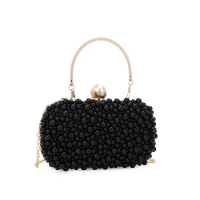 Kayla + Ava Women's Paisley Faux Pearl Evening/crossbody Bag In Black