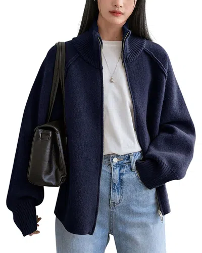 Kayla Paris Cardigan In Navy Blue
