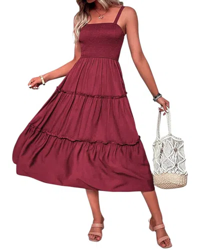 Kayla Paris Midi Dress In Burgundy