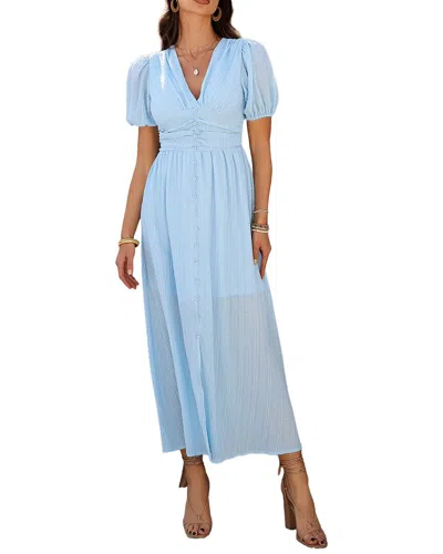 Kayla Paris Short Sleeve Midi Dress In Blue