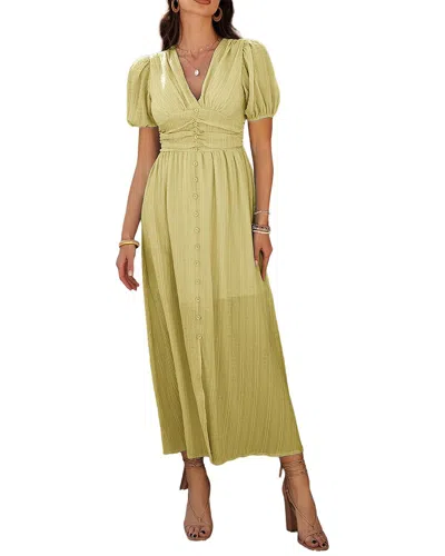 Kayla Paris Short Sleeve Midi Dress In Green