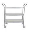 Kaymet Aluminium Diamond-embossed Three-tiered Trolley In Silver