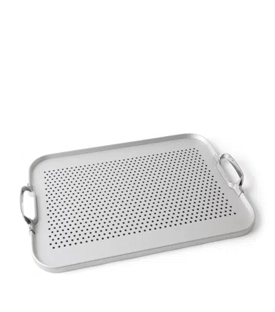 Kaymet Cut-out Serving Tray In Silver