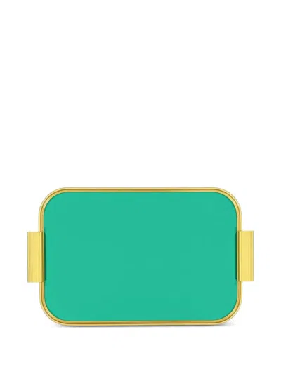 Kaymet Gold Trim Tray In Green
