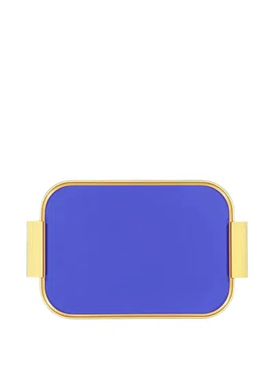 Kaymet Gold-tone Trim Tray In Blue