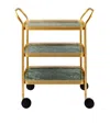 Kaymet Green Marble Three-tiered Trolley In Green