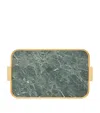 Kaymet Marble Ribbed Tray In Green