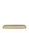 Kaymet Marble Ribbed Tray In Green