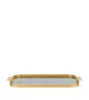 Kaymet Marble Ribbed Tray In Green