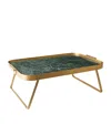 Kaymet Marbled Bed Tray In Green