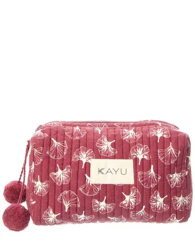 Kayu Clover Mini Cotton Zip Pouch Case In Red