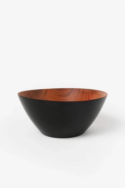 Kayu Hollins Handcrafted Wood Bowl In Black