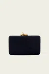 Kayu Jen Clutch With White Stone In Black