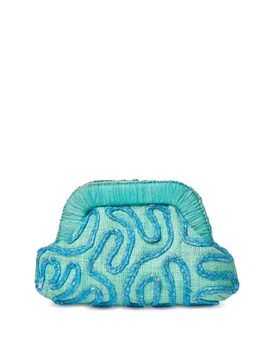 Kayu Noemi Mini Straw Clutch In Green