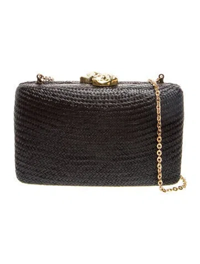 Pre-owned Kayu Raffia Clutch In Black