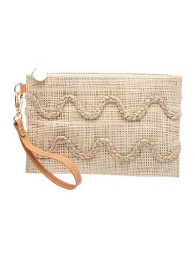Pre-owned Kayu Raffia Clutch In Neutral