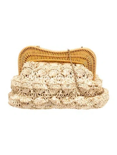 Pre-owned Kayu Raffia Clutch In Neutral
