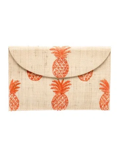 Pre-owned Kayu Raffia Clutch In Neutrals