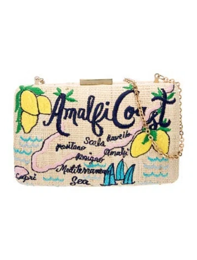 Pre-owned Kayu Raffia Clutch In Neutrals