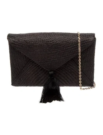 Pre-owned Kayu Raffia Crossbody Bag In Black