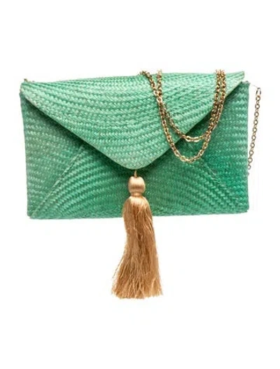 Pre-owned Kayu Raffia Crossbody Bag In Green