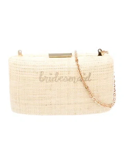 Pre-owned Kayu Raffia Minaudière In Neutral