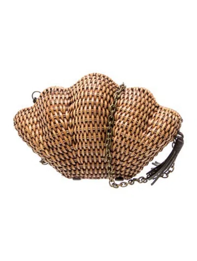 Pre-owned Kayu Rattan Clutch In Neutrals