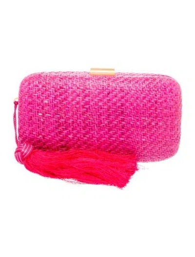Pre-owned Kayu Rattan Minaudière In Pink