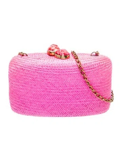 Pre-owned Kayu Straw Crossbody Bag In Pink
