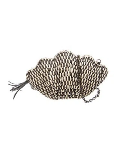 Pre-owned Kayu Straw Evening Bag In Black/neutrals