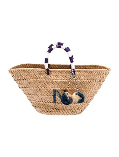 Pre-owned Kayu Straw Minaudière In Neutral