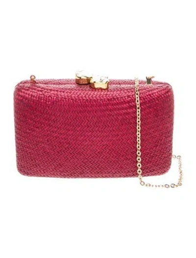 Pre-owned Kayu Straw Shoulder Bag In Red