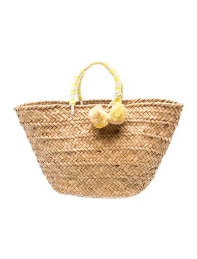 Pre-owned Kayu Straw Weekender Bag In Neutral