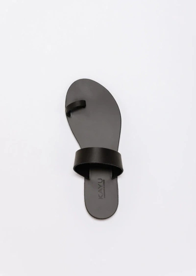 Kayu Thessa Vegetable Tanned Leather Sandal In Black