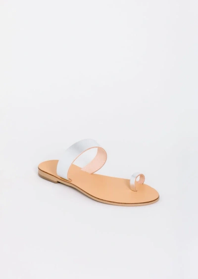 Kayu Thessa Vegetable Tanned Leather Sandal In Silver