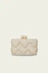 Kayu Tierra Embroidered Straw Clutch Bag In Natural