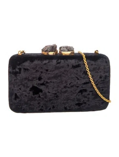 Pre-owned Kayu Velvet Clutch In Black
