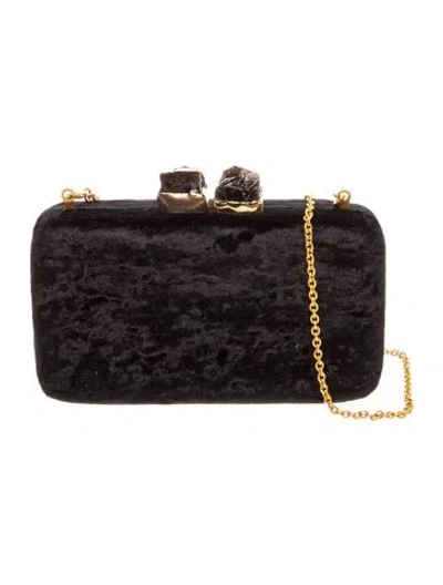 Pre-owned Kayu Velvet Clutch In Black